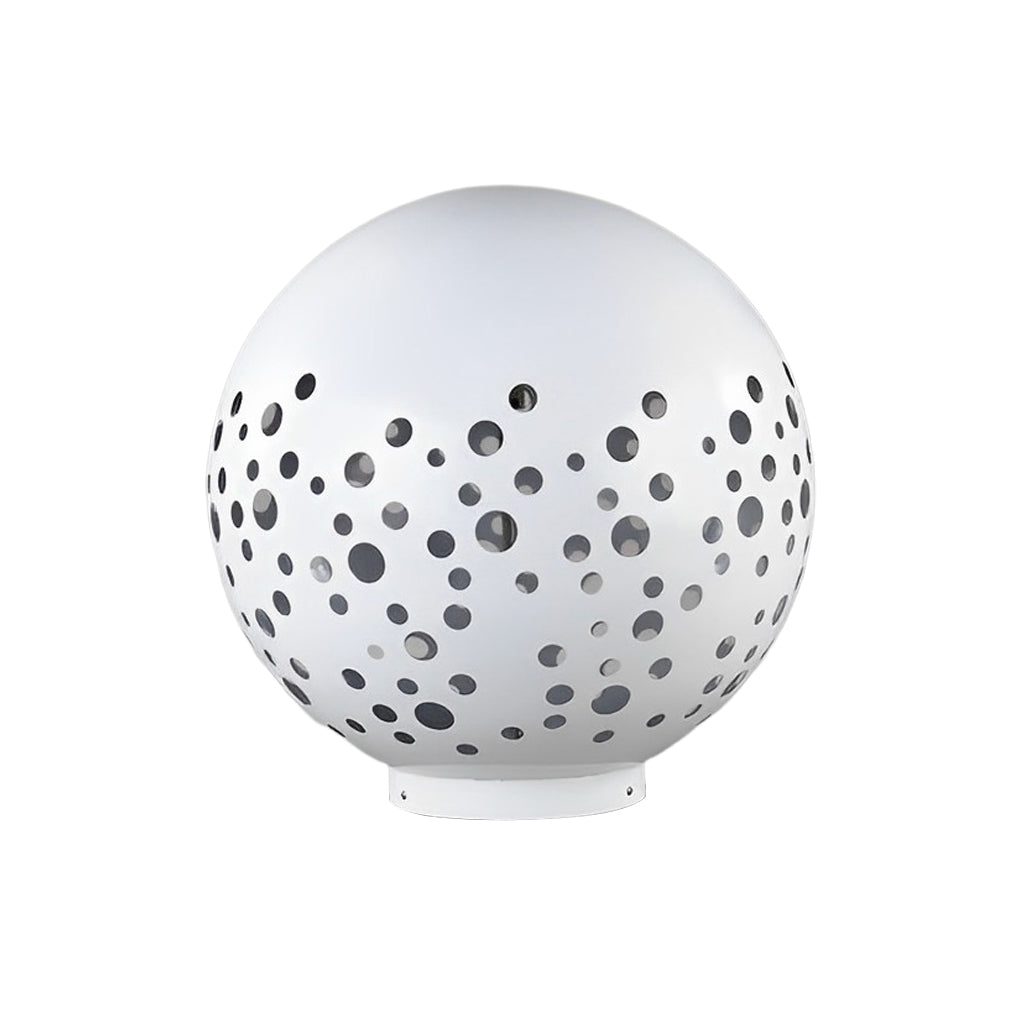 Modern White Hollow Sphere Outdoor Garden Light Waterproof Metal Round Lawn Lantern