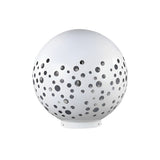 Modern White Hollow Sphere Outdoor Garden Light Waterproof Metal Round Lawn Lantern