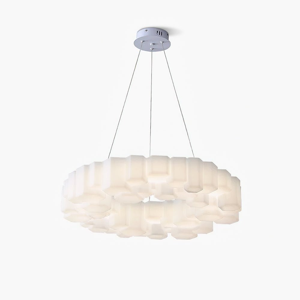 Modern White Honeycomb Geometric LED Ceiling Fixture for Contemporary Living Spaces