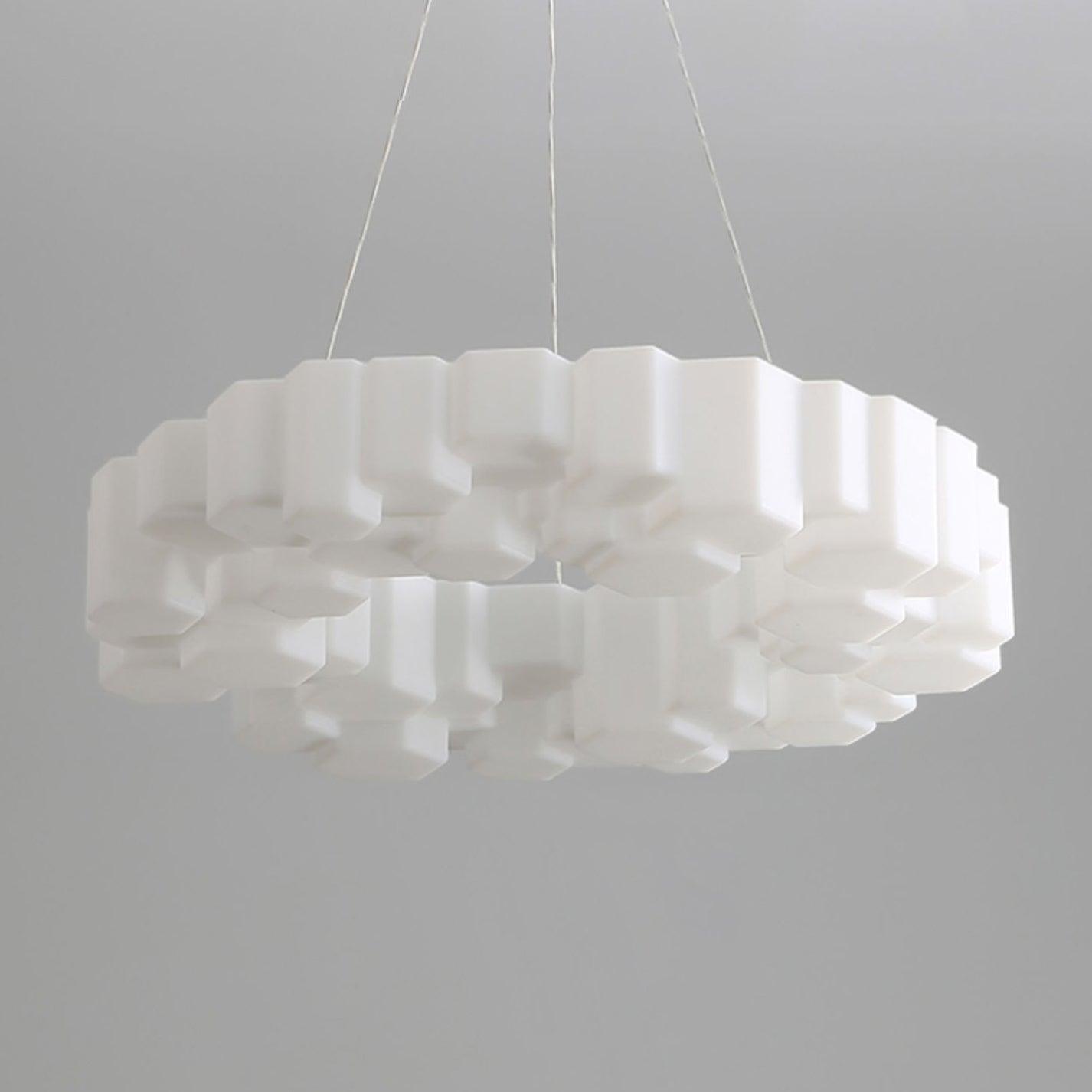 Modern White Honeycomb Geometric LED Ceiling Fixture for Contemporary Living Spaces