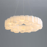Modern White Honeycomb Geometric LED Ceiling Fixture for Contemporary Living Spaces