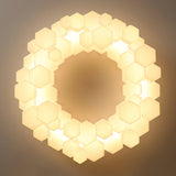 Modern White Honeycomb Geometric LED Ceiling Fixture for Contemporary Living Spaces