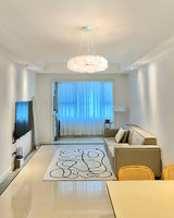 Modern White Honeycomb Geometric LED Ceiling Fixture for Contemporary Living Spaces