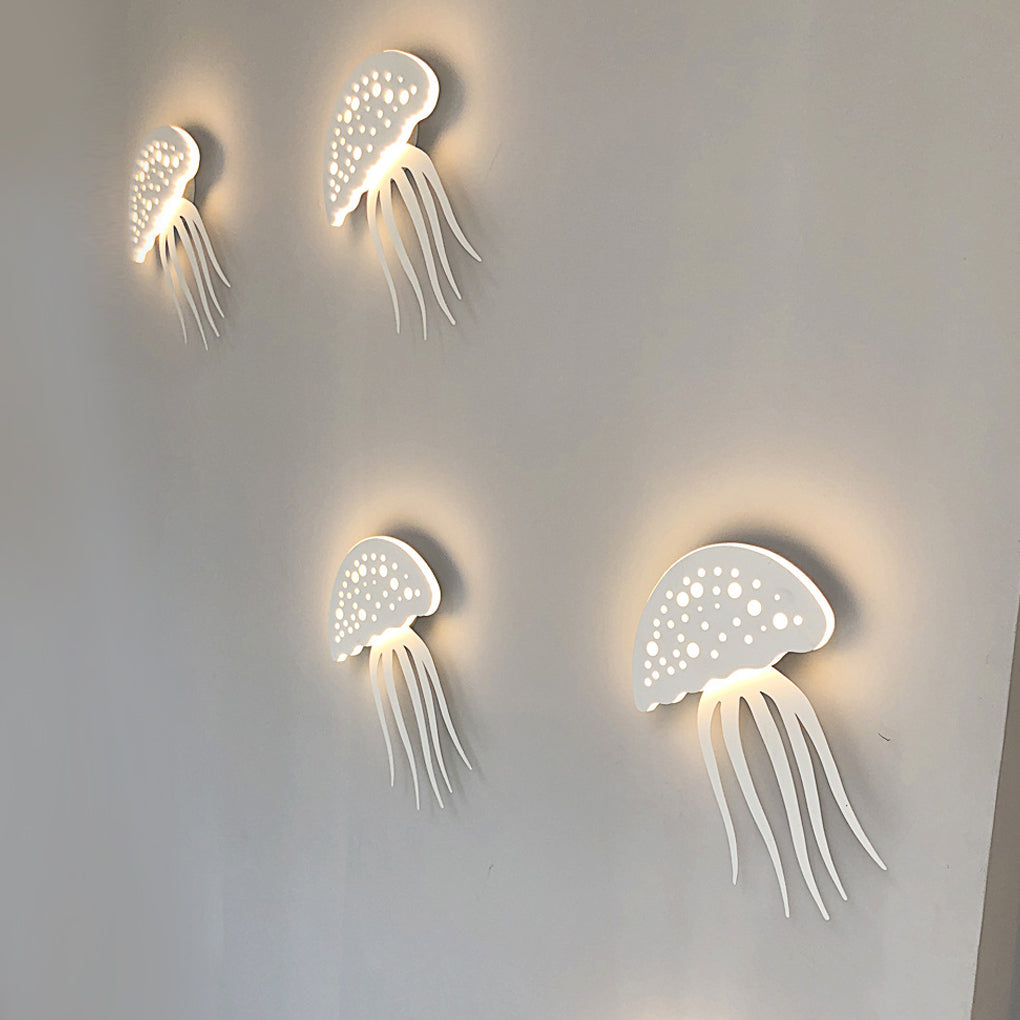 Modern White Jellyfish LED Wall Sconce Creative Kids Room Decorative Lighting