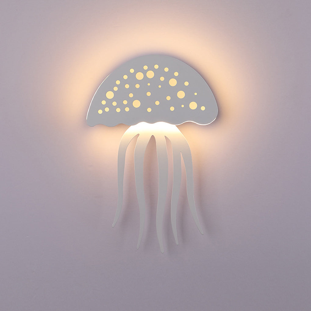 Modern White Jellyfish LED Wall Sconce Creative Kids Room Decorative Lighting