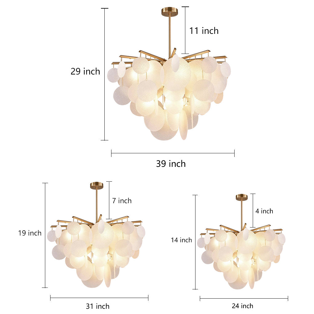 Modern White LED Chandelier for Living Room with 6 Lights Creative Circular Pendant Lamp