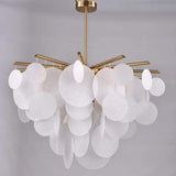 Modern White LED Chandelier for Living Room with 6 Lights Creative Circular Pendant Lamp