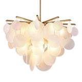 Modern White LED Chandelier for Living Room with 6 Lights Creative Circular Pendant Lamp
