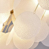 Modern White LED Chandelier for Living Room with 6 Lights Creative Circular Pendant Lamp
