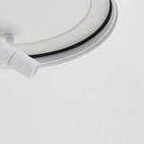 Modern White LED Flush Mount Ceiling Light with Adjustable Spotlights for Kitchen and Dining Room