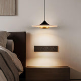 Modern White Marble Flying Saucer Pendant Light Integrated LED Hanging Ceiling Fixture