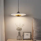 Modern White Marble Flying Saucer Pendant Light Integrated LED Hanging Ceiling Fixture