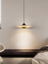 Modern White Marble Flying Saucer Pendant Light Integrated LED Hanging Ceiling Fixture