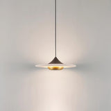 Modern White Marble Flying Saucer Pendant Light Integrated LED Hanging Ceiling Fixture