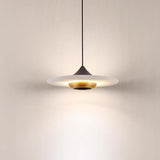 Modern White Marble Flying Saucer Pendant Light Integrated LED Hanging Ceiling Fixture