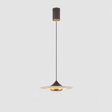 Modern White Marble Flying Saucer Pendant Light Integrated LED Hanging Ceiling Fixture