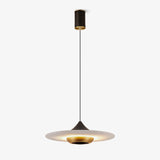 Modern White Marble Flying Saucer Pendant Light Integrated LED Hanging Ceiling Fixture
