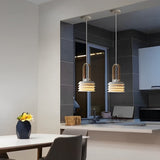 Modern White Multi Layer Drum Shade Pendant Light for Dining Room and Bedroom