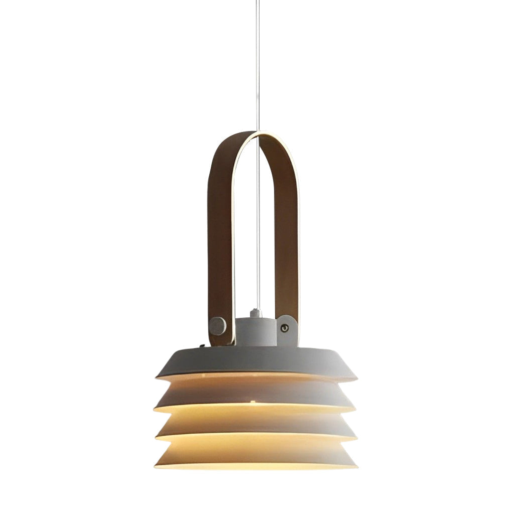 Modern White Multi Layer Drum Shade Pendant Light for Dining Room and Bedroom