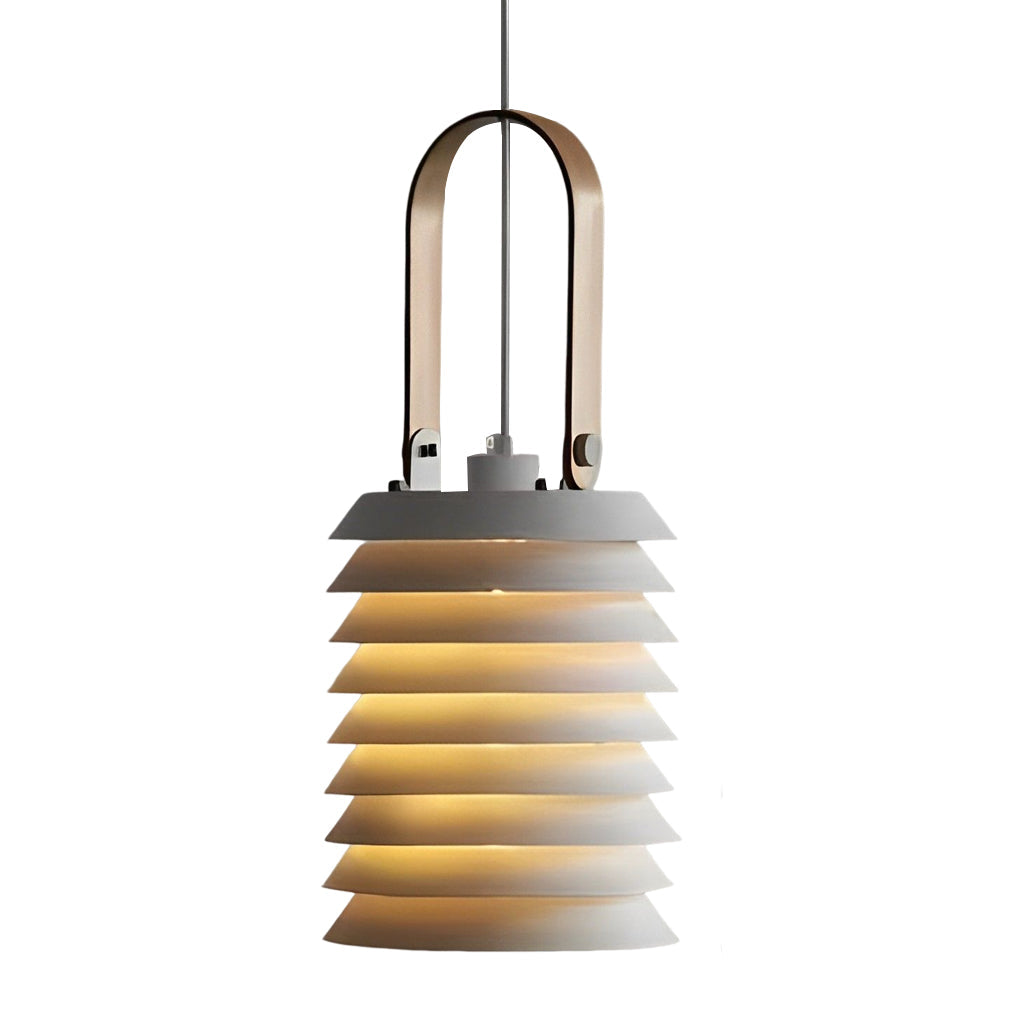Modern White Multi Layer Drum Shade Pendant Light for Dining Room and Bedroom