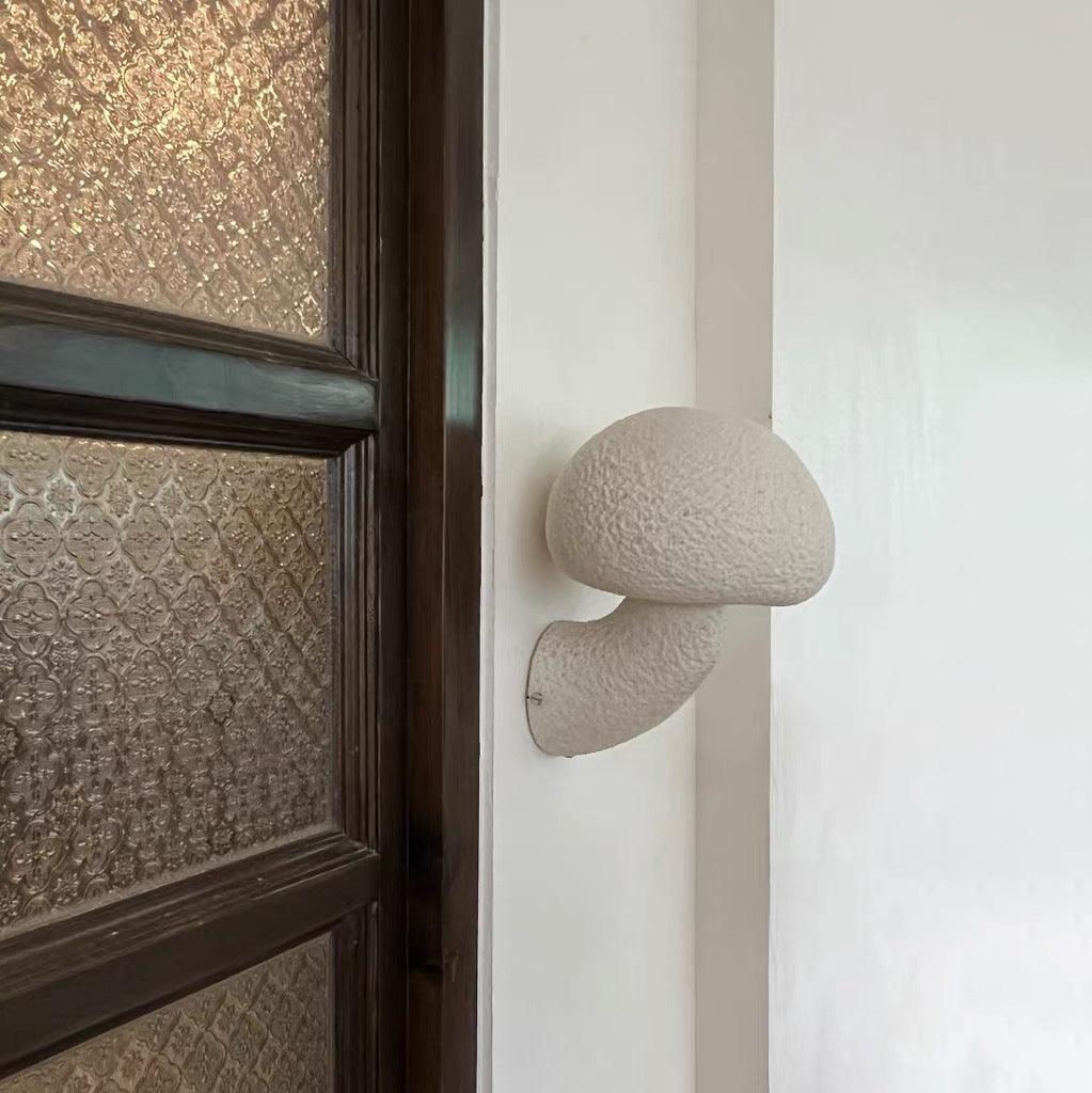 Modern White Mushroom Resin Wall Sconce Organic Design Interior Light