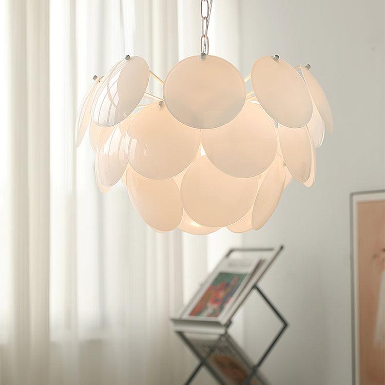 Modern White Petal Glass Pendant Chandelier for Elegant Dining and Living Room Lighting