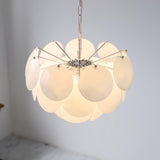 Modern White Petal Glass Pendant Chandelier for Elegant Dining and Living Room Lighting
