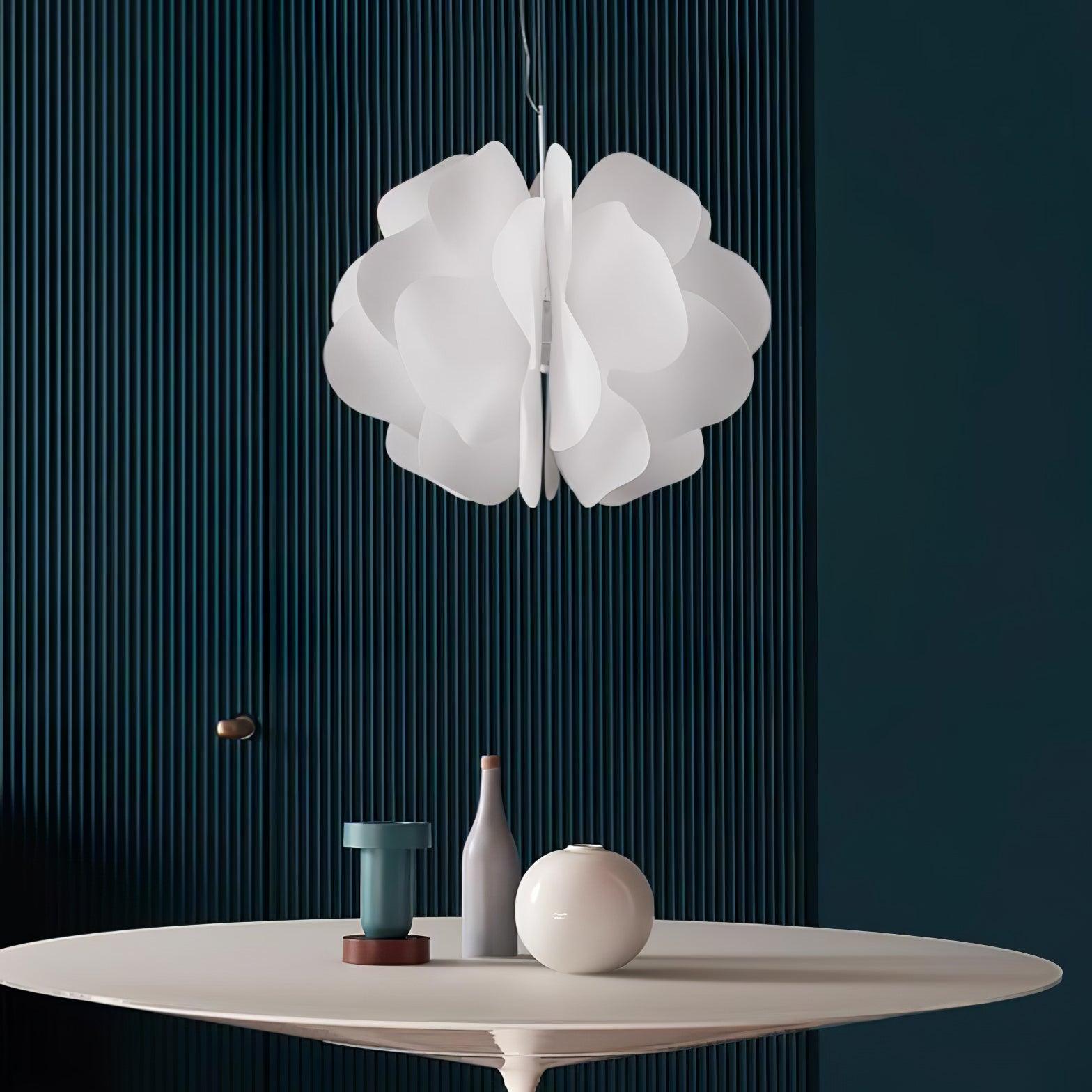 Modern White Petal Pendant Light Organic Shape Hanging Ceiling Lamp for Living Room
