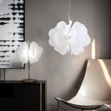 Modern White Petal Pendant Light Organic Shape Hanging Ceiling Lamp for Living Room