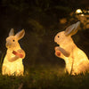 Modern White Rabbit Outdoor Garden Light Waterproof Resin Decorative Lawn Sculpture