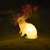 Modern White Rabbit Outdoor Garden Light Waterproof Resin Decorative Lawn Sculpture