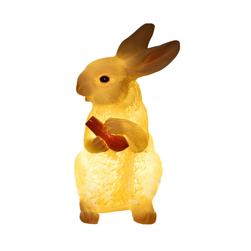 Modern White Rabbit Outdoor Garden Light Waterproof Resin Decorative Lawn Sculpture