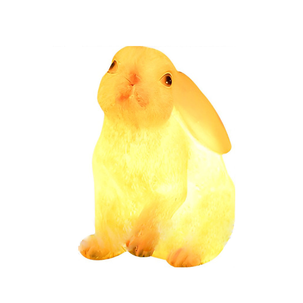 Modern White Rabbit Outdoor Garden Light Waterproof Resin Decorative Lawn Sculpture