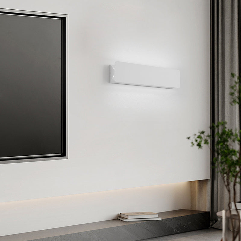 Modern White Rectangular LED Wall Sconce Minimalist Indoor Metal Wall Lamp