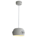 Modern White Resin LED Pendant Light Hand Carved Ceiling Hanging Lamp with Crystals