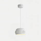 Modern White Resin LED Pendant Light Hand Carved Ceiling Hanging Lamp with Crystals