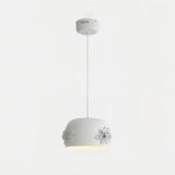 Modern White Resin LED Pendant Light Hand Carved Ceiling Hanging Lamp with Crystals