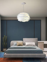 Modern White Rose Floral Pendant Light Decorative PVC Hanging Lamp for Indoor Living Spaces