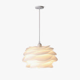 Modern White Rose Floral Pendant Light Decorative PVC Hanging Lamp for Indoor Living Spaces