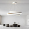 Modern White Rotating Ring LED Chandelier Nordic Style Three Step Dimming Pendant Light