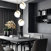 Modern White Round Semicircle Acrylic Pendant Lamp with Electroplated Iron Finish