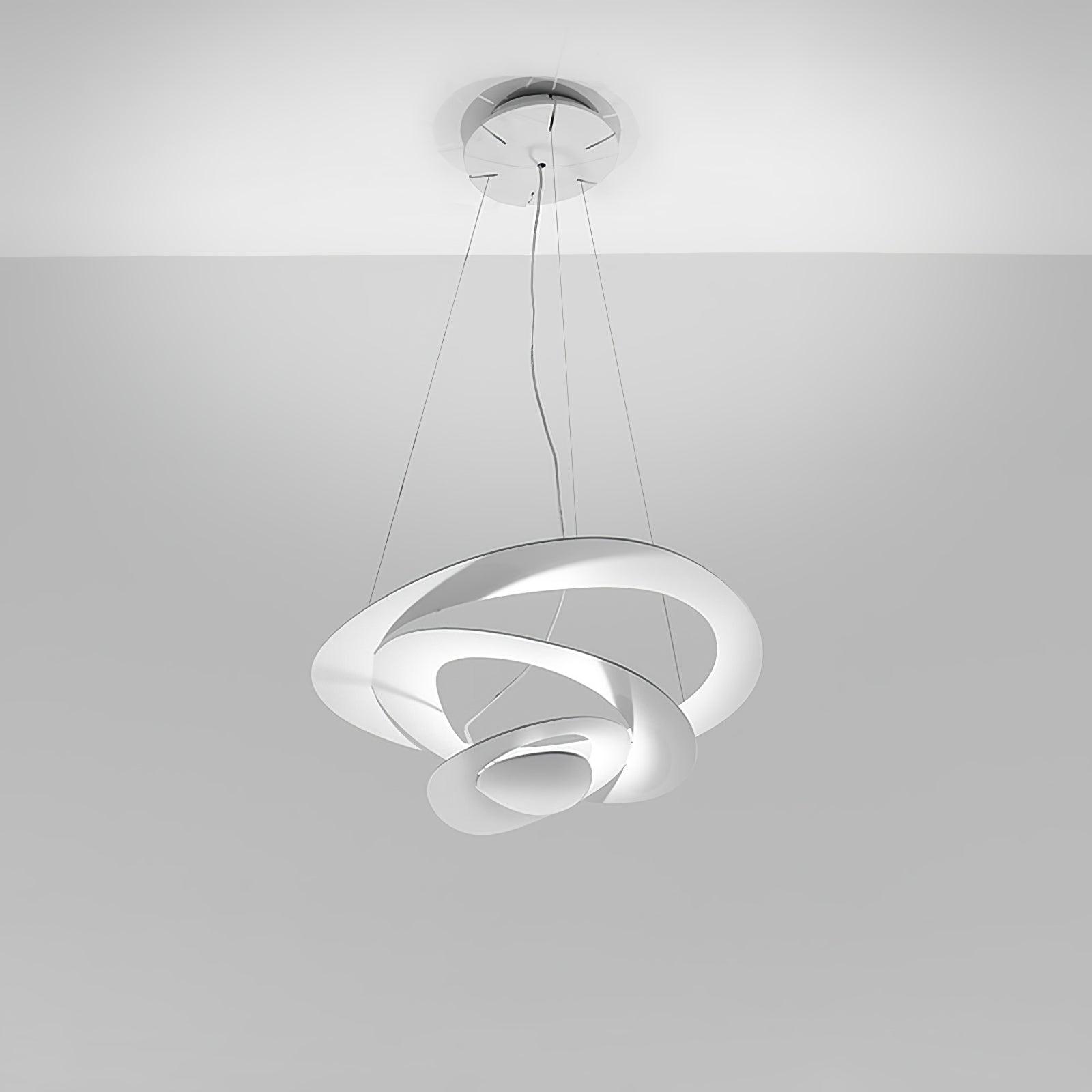 Modern White Spiral Aluminum Disc Pendant Lamp for Contemporary Interior Lighting