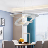 Modern White Spiral Aluminum Disc Pendant Lamp for Contemporary Interior Lighting