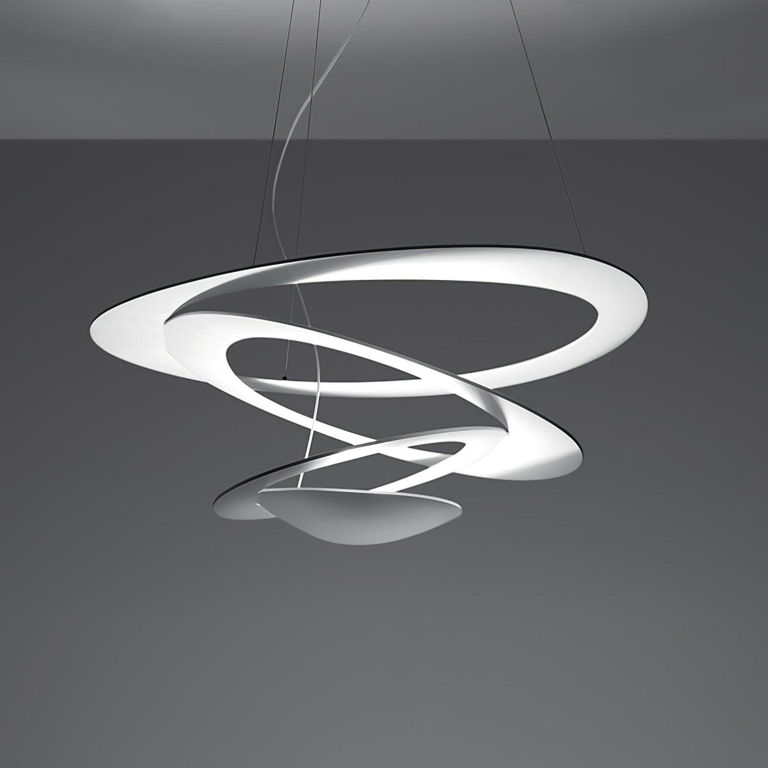 Modern White Spiral Aluminum Disc Pendant Lamp for Contemporary Interior Lighting