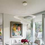 Modern White Spiral Aluminum Disc Pendant Lamp for Contemporary Interior Lighting