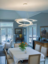 Modern White Spiral Aluminum Disc Pendant Lamp for Contemporary Interior Lighting