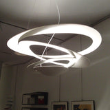 Modern White Spiral Aluminum Disc Pendant Lamp for Contemporary Interior Lighting