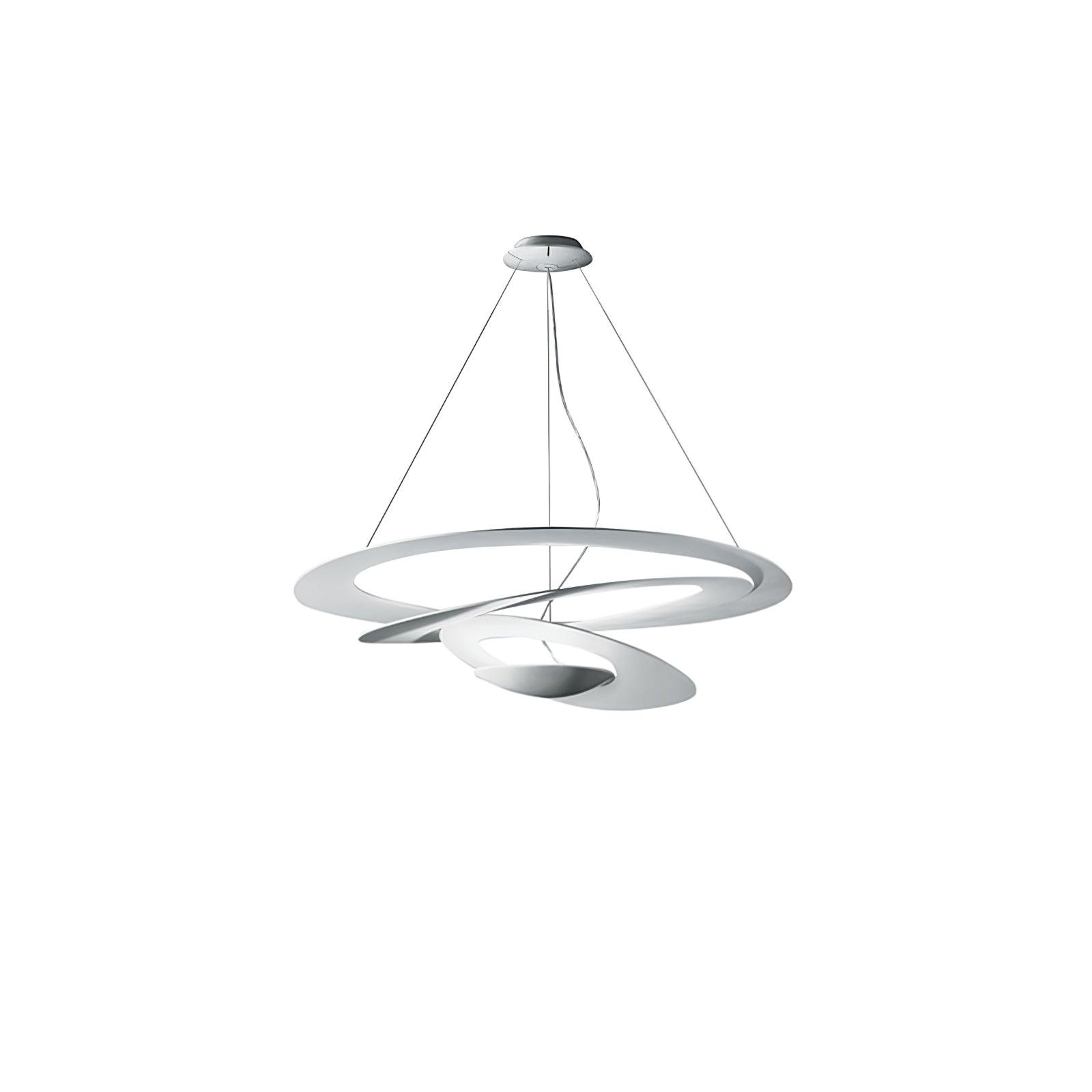 Modern White Spiral Aluminum Disc Pendant Lamp for Contemporary Interior Lighting