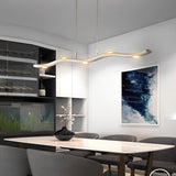 Modern White Wave Branch LED Chandelier with Stepless Dimming and Adjustable Hanging Wire for Dining Room