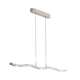 Modern White Wave Branch LED Chandelier with Stepless Dimming and Adjustable Hanging Wire for Dining Room